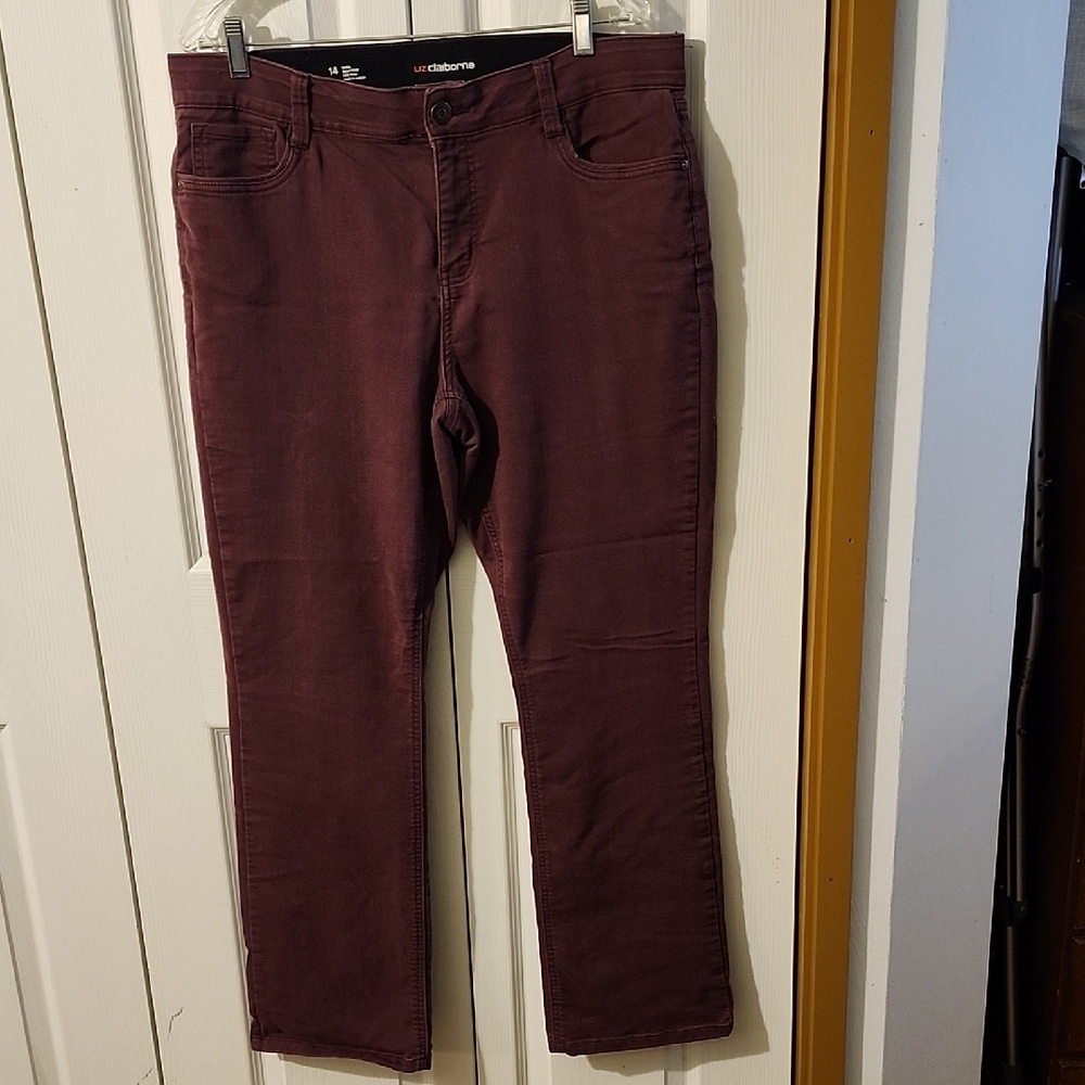 Liz Claiborne Women's Boot Cut Jeans - Burgundy